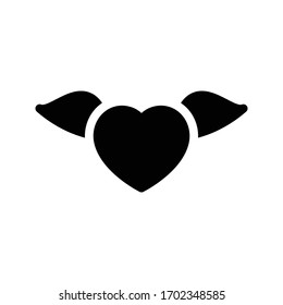 heart vector glyph flat icon 