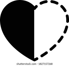 icono plano de glifo vector de corazón 