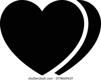 heart vector glyph flat icon