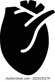 heart vector glyph flat icon