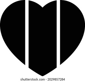 heart vector glyph flat icon