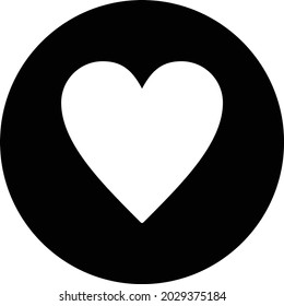 Heart Vector Glyph Inverted Icon Design
