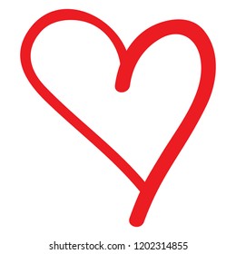 Heart vector. Hand drawn icon. Trendy heart isolated on white background. Useful for web site, greeting card and Valentine's day. Creative art sketch, modern concept. Vector illustration