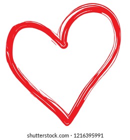 Heart vector. Hand drawn icon. Trendy heart isolated on white background. Useful for web site, greeting card and Valentine's day. Creative art sketch, modern concept. Vector illustration