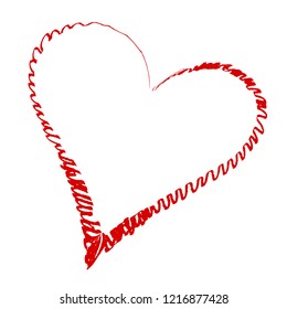 Heart vector. Hand drawn icon. Trendy heart isolated on white background. Useful for web site, greeting card and Valentine's day. Creative art sketch, modern concept. Vector illustration
