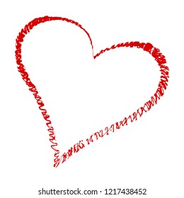 Heart vector. Hand drawn icon. Trendy heart isolated on white background. Useful for web site, greeting card and Valentine's day. Creative art sketch, modern concept. Vector illustration