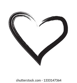 Heart vector. Hand drawn icon. Trendy black heart isolated on white background.
