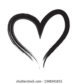 Heart vector. Hand drawn icon. Trendy black heart isolated on white background 