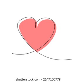 Icono dibujado a mano por vector de corazón. Símbolo del icono del corazón de San Valentín, dibujo hecho a mano. Imagen simple de vector de signo de amor de una línea para tarjetas de vacaciones, diseño de invitación de boda