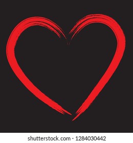 Heart vector. Hand drawn icon.Trendy heart isolated on black background. Useful for web site,sticker,love logo, greeting card and Valentine's day.Creative art sketch,modern concept.Vector illustration