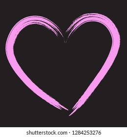 Heart vector. Hand drawn icon.Trendy heart isolated on black background. Useful for web site,sticker,love logo, greeting card and Valentine's day.Creative art sketch,modern concept.Vector illustration
