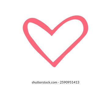Heart Vector Hand Drawn Illustration. Simple Heart Line Art Drawing for Valentine`s Day Design. Abstract Minimalist Vector Illustration. Wedding and Love Concept in Minimalistic Style. Not AI