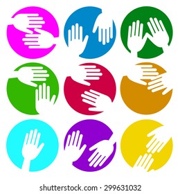 heart vector hand icon love symbol help