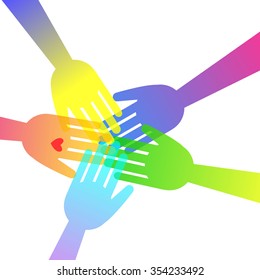 heart vector hand icon love symbol help shape sign