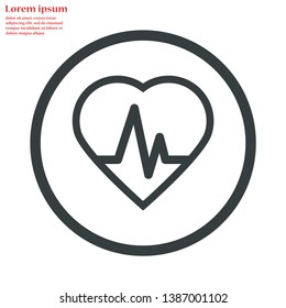 heart vector icon 10 eps , Lorem ipsum Flat design