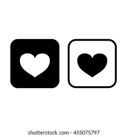 Heart vector icon. Black and white