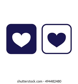 Heart vector icon. Blue and white