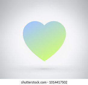 Heart vector icon, Brilliant love symbol with colorful gradient color flat style. For your unique design decoration ; Valentine's day, love concept, logo, shape icon with several idea & any occasion.