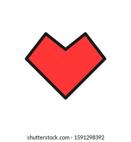 Heart vector icon. Vector cartoon flat love symbol isolated on the white background