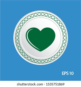 heart vector icon, circle flat design internet button, web and mobile app illustration