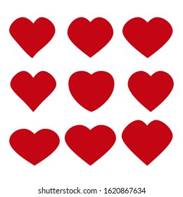 Heart vector icon. Concept of love. Set Set of hearts.  Vector design abstract illustration