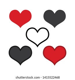 heart vector icon. heart design. colored collection. heart concept. Collection of heart illustrations, Love symbol icon set, love symbol