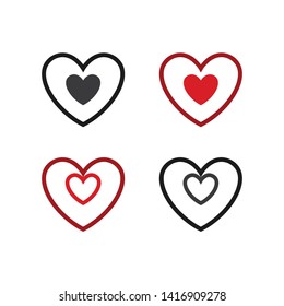 heart vector icon. heart design. colored collection. heart concept. Collection of heart illustrations, Love symbol icon set, love symbol