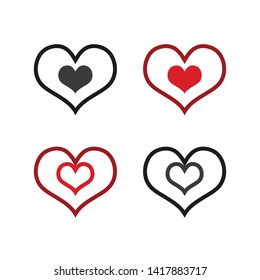 heart vector icon. heart design. colored collection. heart concept. Collection of heart illustrations, Love symbol icon set, love symbol