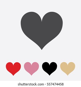  Heart vector icon in different colors