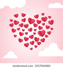 Heart vector icon flat design shapes