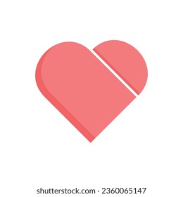 Icono del vector del corazón. Ilustración plana del corazón de color rojo. símbolo de amor