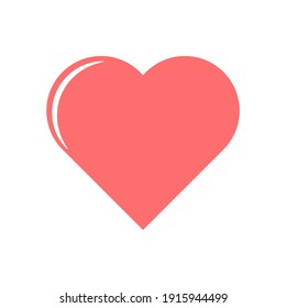Icono de vector de corazón en estilo plano. Icono del corazón para el Día Mundial de la Salud. Icono de concepto de amor. Ilustración vectorial.