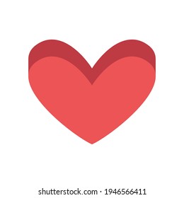 Heart vector icon. Flat style 3d illustration. Love representation. Valentine's day symbol.