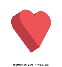 Heart vector icon. Flat style 3d illustration. Love representation. Valentine's day symbol.