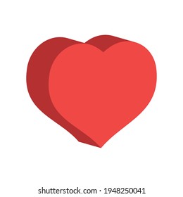 Heart vector icon. Flat style 3d illustration. Love representation. Valentine's day symbol.