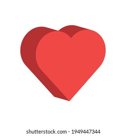 Heart vector icon. Flat style 3d illustration. Love representation. Valentine's day symbol.