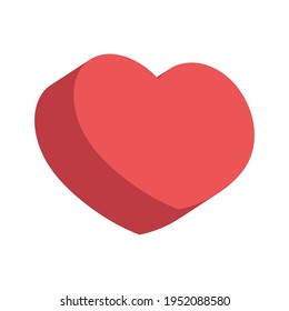 Heart vector icon. Flat style 3d illustration. Love representation. Valentine's day symbol.