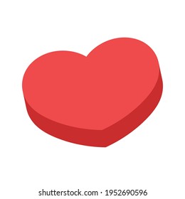 Heart vector icon. Flat style 3d illustration. Love representation. Valentine's day symbol.