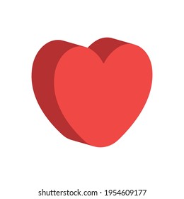 Heart vector icon. Flat style 3d illustration. Love representation. Valentine's day symbol.