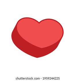 Heart vector icon. Flat style 3d illustration. Love representation. Valentine's day symbol.