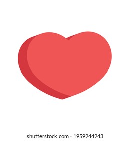 Heart vector icon. Flat style 3d illustration. Love representation. Valentine's day symbol.