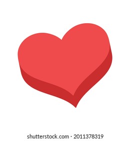 Heart vector icon. Flat style 3d illustration. Love representation. Valentine's day symbol.