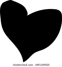 icono del vector del corazón. Dibujo manual de fondo blanco.