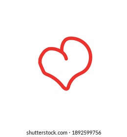 heart vector icon. Hand drawing of white background.