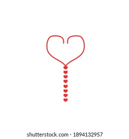 heart vector icon. Hand drawing of white background.