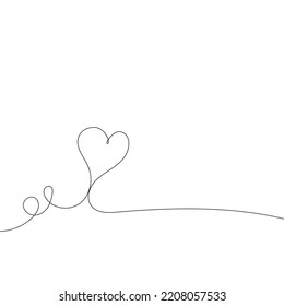 Icono del vector del corazón dibujado a mano. Línea continua, contorno editable.