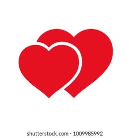 Heart vector icon illustration. Red heart. Red valentine heart