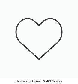 Heart vector icon isolated in black line