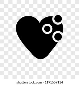 Heart vector icon isolated on transparent background, Heart transparency logo concept