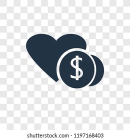 Heart vector icon isolated on transparent background, Heart transparency logo concept